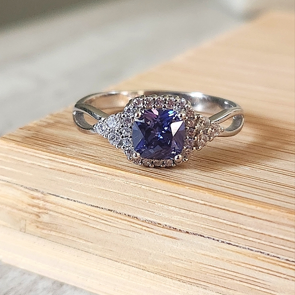 NWT Ryze Wisteria & White CZ .925 Sterling Silver Ring - Size 9.5